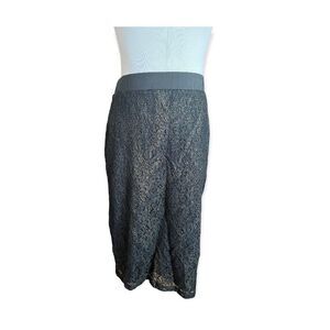 Womens Cato Black Stunning Metallic Glitter Shimmer Lace Midi Skirt - Sz 10